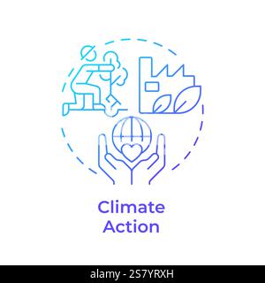 Climate action blue gradient concept icon Stock Vector