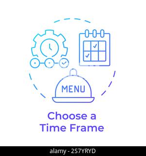 Choose time frame blue gradient concept icon Stock Vector