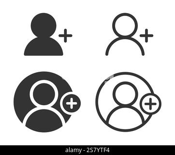Add a new User profile login or access authentication icon. web avatar app ui interface logo sign.  vector illustration image. Isolated on white backg Stock Vector