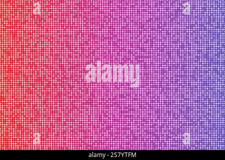 Halftone fading pink flowing into purple mosaic background, vector retro neon disco banner template Stock Vector