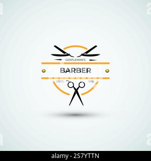 Barbershop logo clasic design icon template Stock Vector
