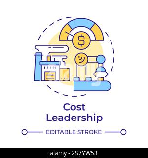 Cost leadership multi color concept icon Stock Vector