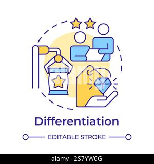 Differentiation multi color concept icon Stock Vector