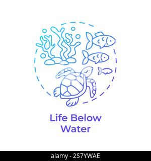 Life below water blue gradient concept icon Stock Vector