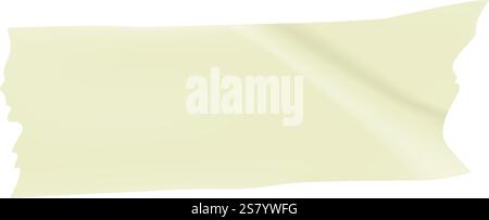 Beige adhesive tape ripped piece with irregular edges creating a realistic depiction of torn sticky material suitable for various design projects Stock Vector