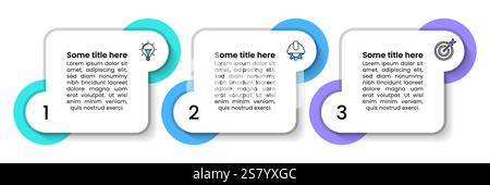 Infographic template with icons and 3 options or steps. Squares. Can be used for workflow layout, diagram, banner, webdesign. Vector illustration Stock Vector