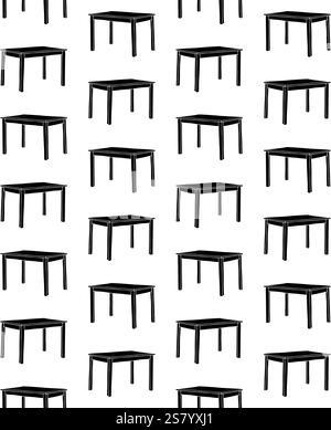 Vector seamless pattern of hand drawn sketch doodle table isolated on white background Stock Vector