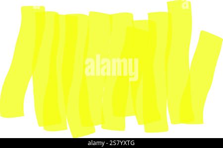 Yellow irregular vertical stripes are overlapping, creating an abstract textured background with a modern and vibrant feel, suitable for various design purposes Stock Vector