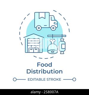 Food distribution soft blue concept icon Stock Vector