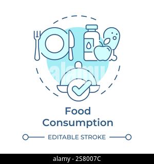 Food consumption soft blue concept icon Stock Vector