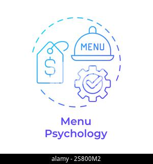 Menu psychology blue gradient concept icon Stock Vector