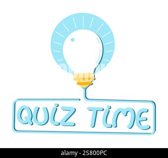Quiz time label featuring a question mark, Stock Vector