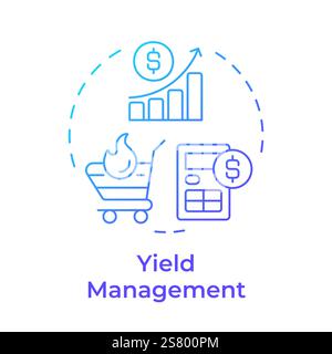 Yield management blue gradient concept icon Stock Vector