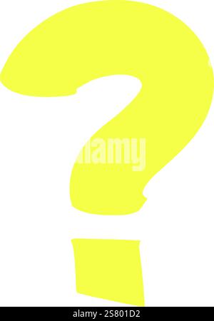 Bright yellow question mark symbolizing curiosity, confusion, or a need for information, prompting investigation and problem solving in various contexts Stock Vector