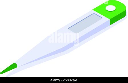 Digital medical thermometer measuring body temperature, providing precise readings for effective health monitoring and accurate fever detection in clinical settings Stock Vector