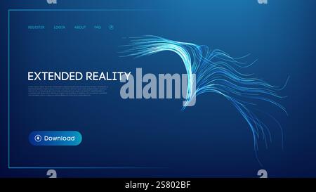 Abstract glowing lines representing extended reality innovations Stock Vector