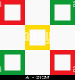 Geometric vector design for wallpapers. Vibrant colorful seamless checkered grid pattern. Square, block, tile, rectangle and quadrant shape in Memphis Stock Vector