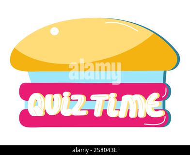 Quiz time label featuring a question mark, Stock Vector