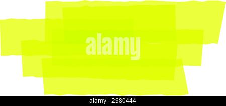 Multiple overlapping translucent fluorescent yellow rectangles with slightly irregular edges create a vibrant and modern abstract background, perfect for design projects Stock Vector