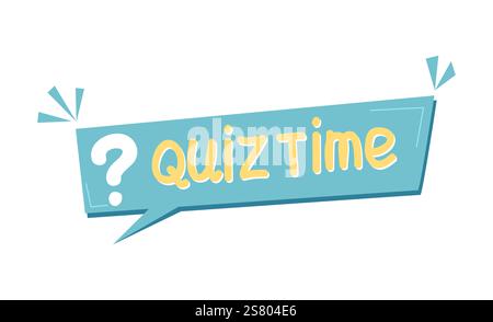Quiz time label featuring a question mark, Stock Vector