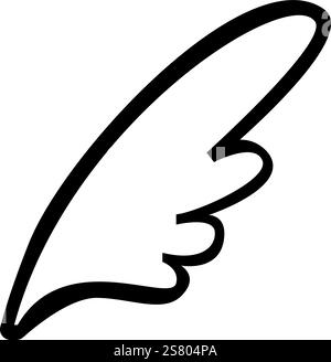 Minimalist illustration featuring a single wing in flight, symbolizing freedom, hope, and spiritual growth. Perfect for simple, elegant designs that evoke a sense of peace and inspiration Stock Vector