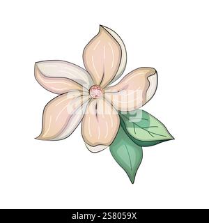 Realistic vector flowers petals buds bouquets. Anemones, peonies pansies magnolia Stock Vector