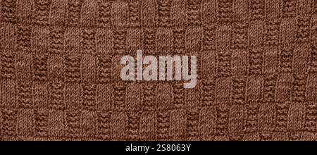 Texture of smooth knitted sweater with pattern. Handmade knitting wool or cotton fabric texture. Background of knitting patterns front and back stitch Stock Photo
