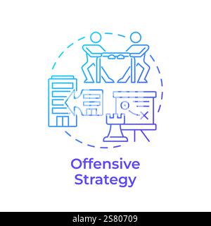Offensive strategy blue gradient concept icon Stock Vector