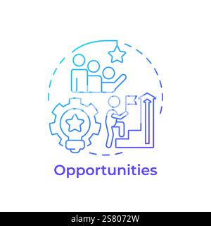 Opportunities blue gradient concept icon Stock Vector