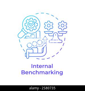 Internal benchmarking blue gradient concept icon Stock Vector