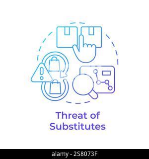 Threat of substitutes blue gradient concept icon Stock Vector
