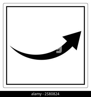 Black arrow icon in a square border pointing upward and to the right, minimalistic design for graphic use Stock Vector