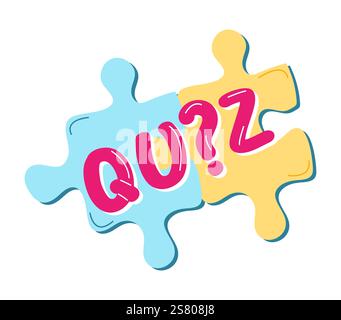 Quiz time label featuring a question mark, Stock Vector