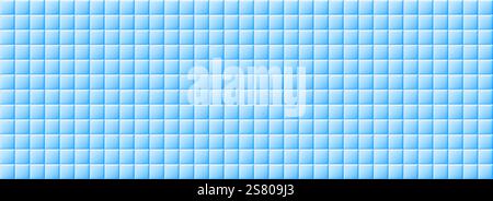 Seamless blue tile pattern. Square ceramic tiled texture for bathroom wall, kitchen floor, pool. Repeating mosaic grid background. Repeated turquoise wallpaper. Vector backdrop Stock Vector