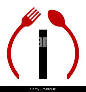 Initial Letter I Restaurant Logo Design Concept With Spoon and Fork Symbol Vector Template Stock Vector