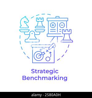Strategic benchmarking blue gradient concept icon Stock Vector