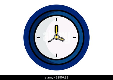 Clock icon. colored outline icon style. icon related to time and date. time elements vector illustration Stock Vector
