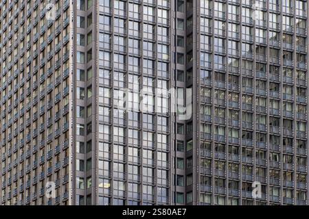 Modern office buildings showing repeating glass windows Stock Photo