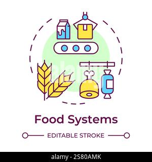 Food systems multi color concept icon Stock Vector