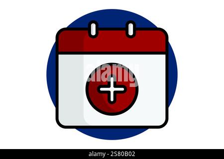Add calendar icon. colored outline icon style. icon related to time and date. time elements vector illustration Stock Vector