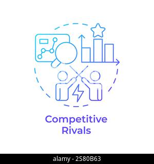 Competitive rivals blue gradient concept icon Stock Vector