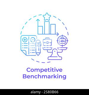 Competitive benchmarking blue gradient concept icon Stock Vector