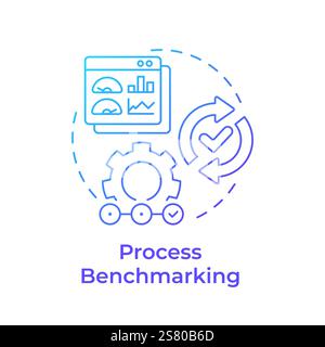 Process benchmarking blue gradient concept icon Stock Vector