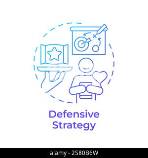 Defensive strategy blue gradient concept icon Stock Vector