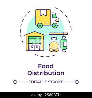 Food distribution multi color concept icon Stock Vector