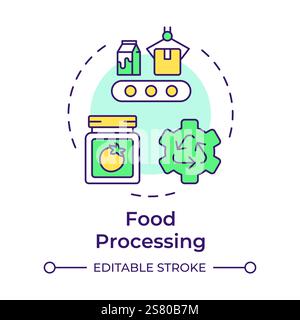 Food processing multi color concept icon Stock Vector