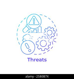 Threats blue gradient concept icon Stock Vector