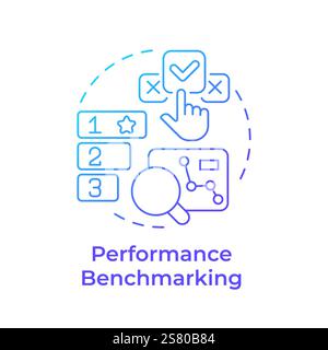 Performance benchmarking blue gradient concept icon Stock Vector