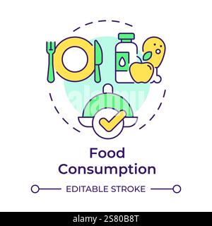 Food consumption multi color concept icon Stock Vector