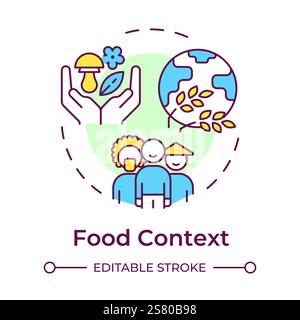 Food context multi color concept icon Stock Vector